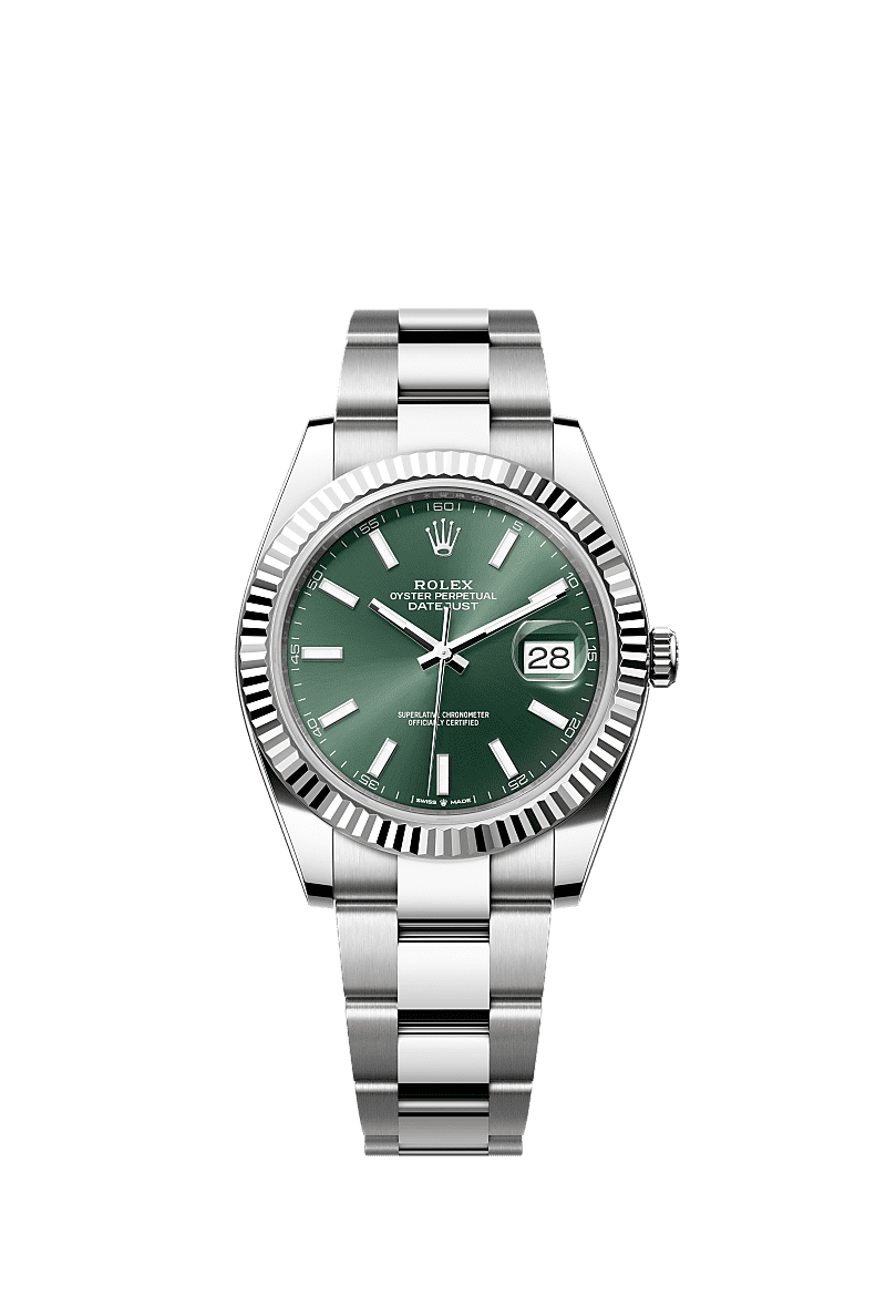 Rolex Datejust 41 Stainless Steel - Fluted / Green / Oyster — Ref. 126334
