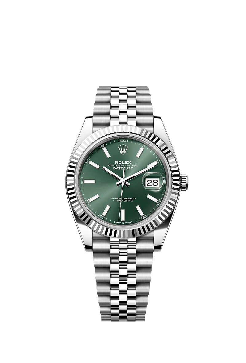 Rolex Datejust 41 Stainless Steel - Fluted / Green / Jubilee — Ref. 126334