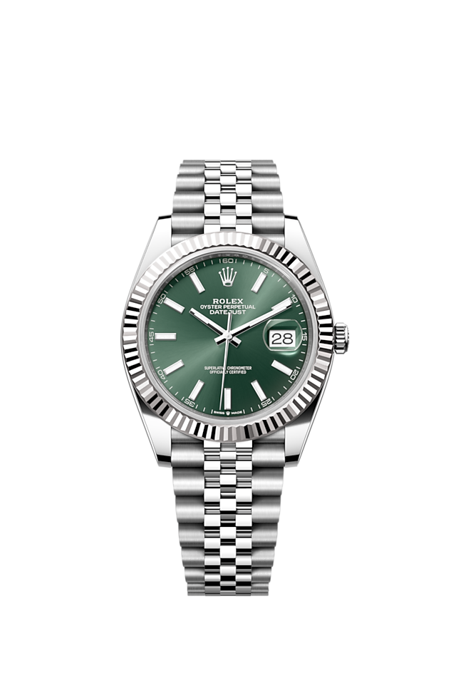 Rolex Datejust 41 Stainless Steel - Fluted / Green / Jubilee — Ref. 126334
