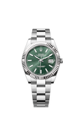 Rolex Datejust 41 Stainless Steel Fluted / Oyster / Green Motif — Ref. 126334