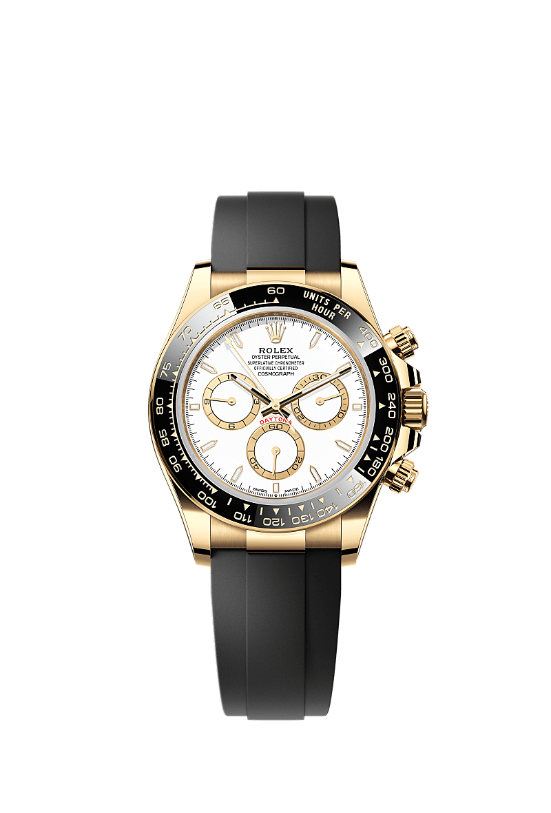 Rolex Cosmograph Daytona Yellow Gold - Cerachrom / White / Oysterflex — Ref. 126518LN