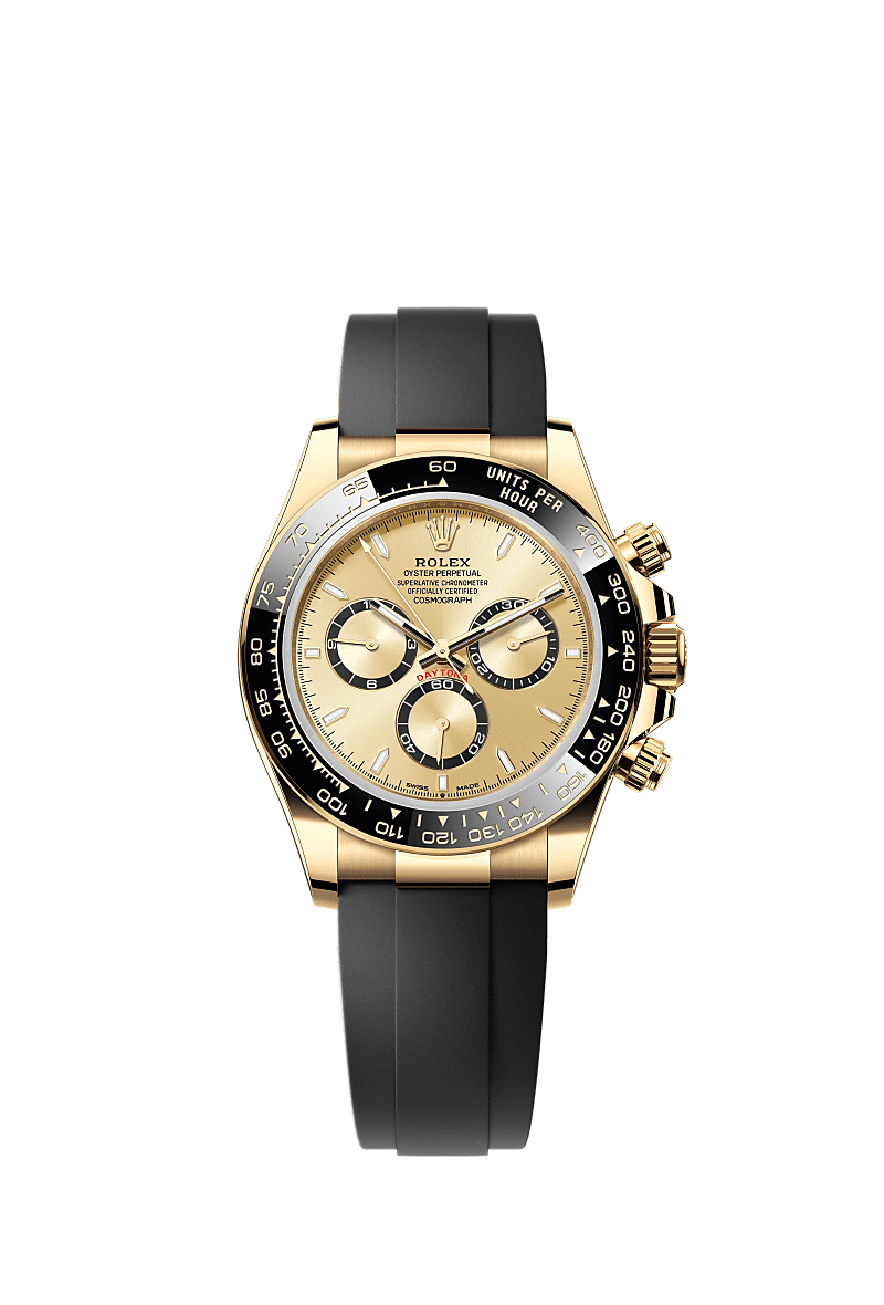 Rolex Cosmograph Daytona Yellow Gold - Cerachrom / Golden / Oysterflex — Ref. 126518LN