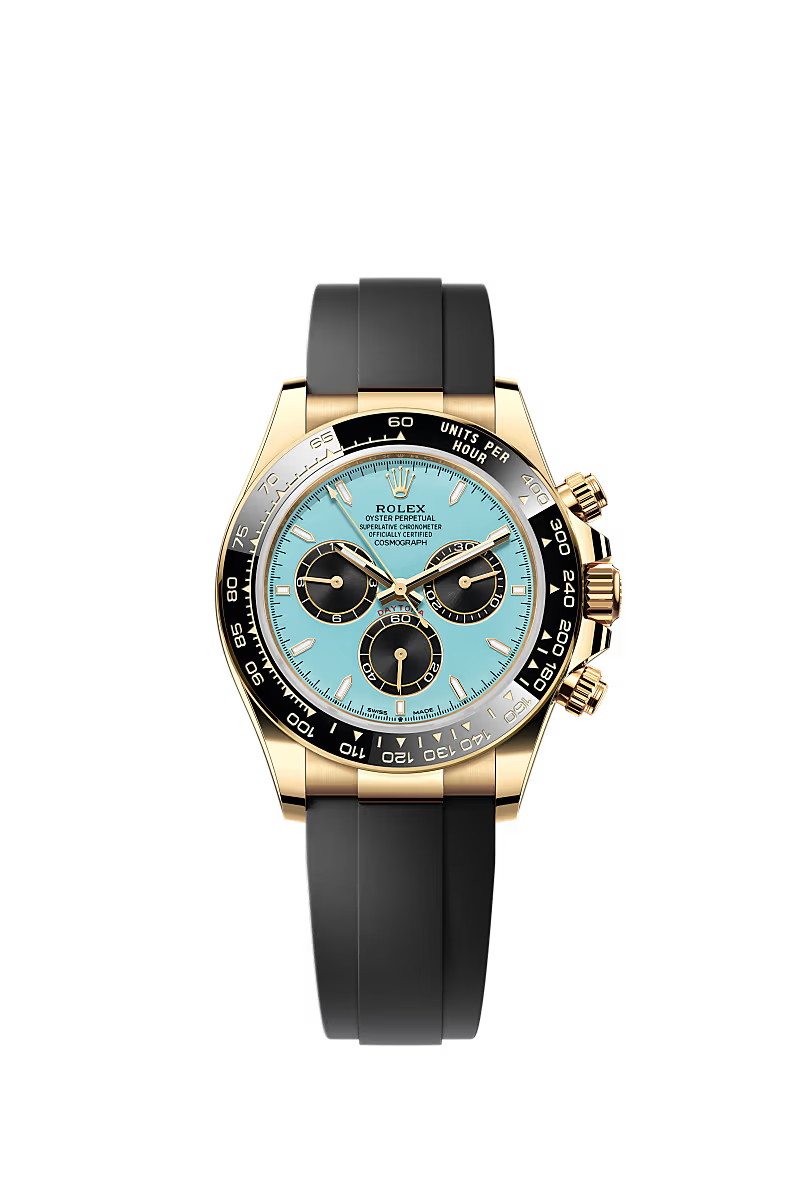 Rolex - Daytona Cosmograph Yellow Gold Cerachrom / Turquoise / Oysterflex — Ref. 126518LN