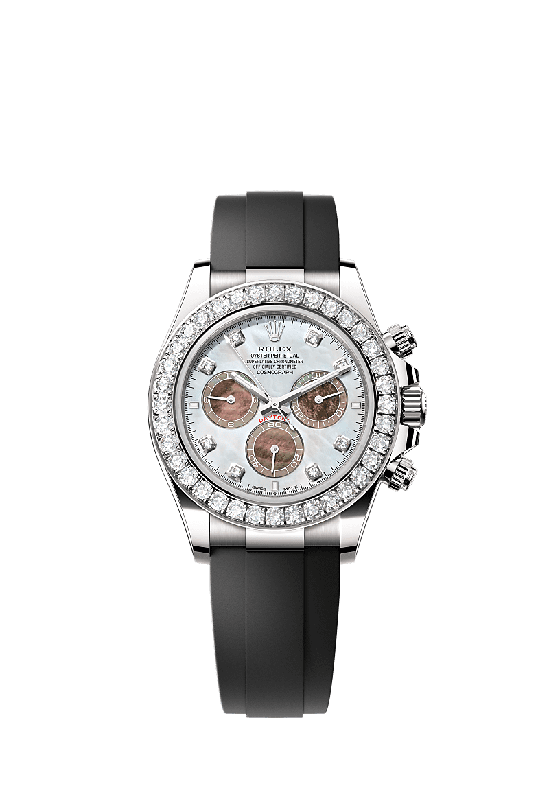 Rolex - Cosmograph Daytona White Gold - Diamond / Panda MOP - Diamond / Oysterflex — Ref. 126589RBR