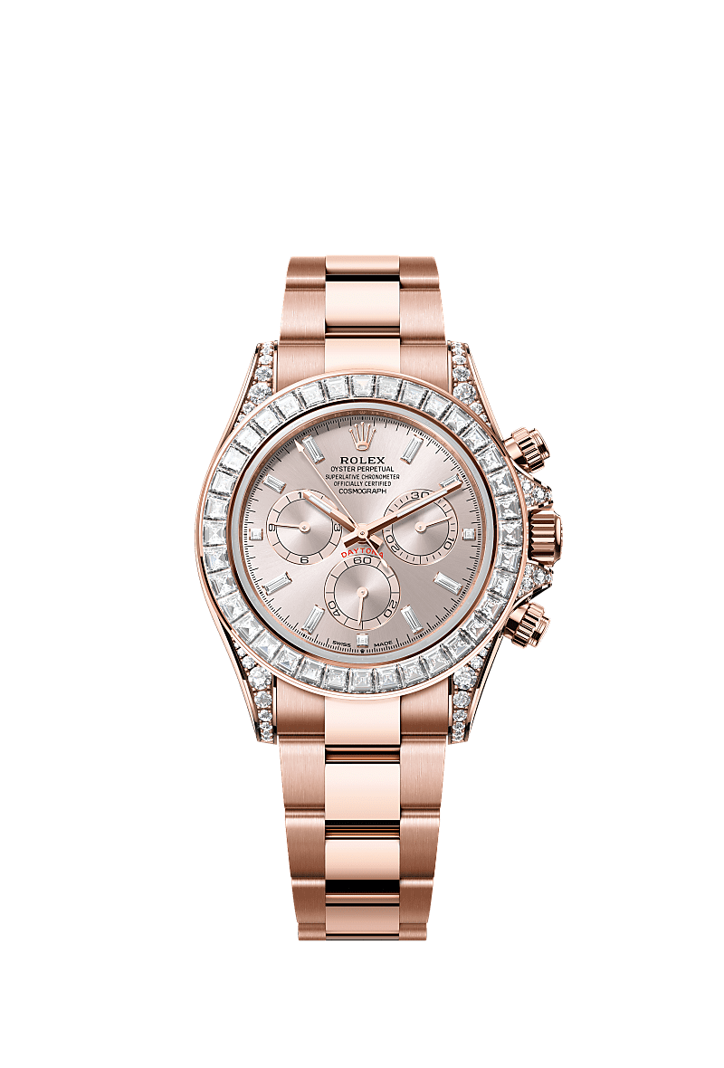 Rolex - Cosmograph Daytona Everose Gold - Baguette / Sundust - Baguette / Oyster — Ref. 126595TBR