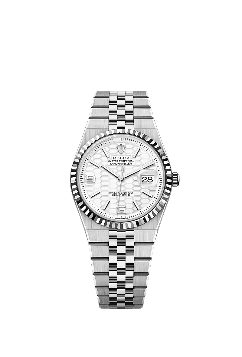 Rolex - Land-Dweller 36 Oystersteel White Gold / White / Flat Jubilee — Ref. 127234