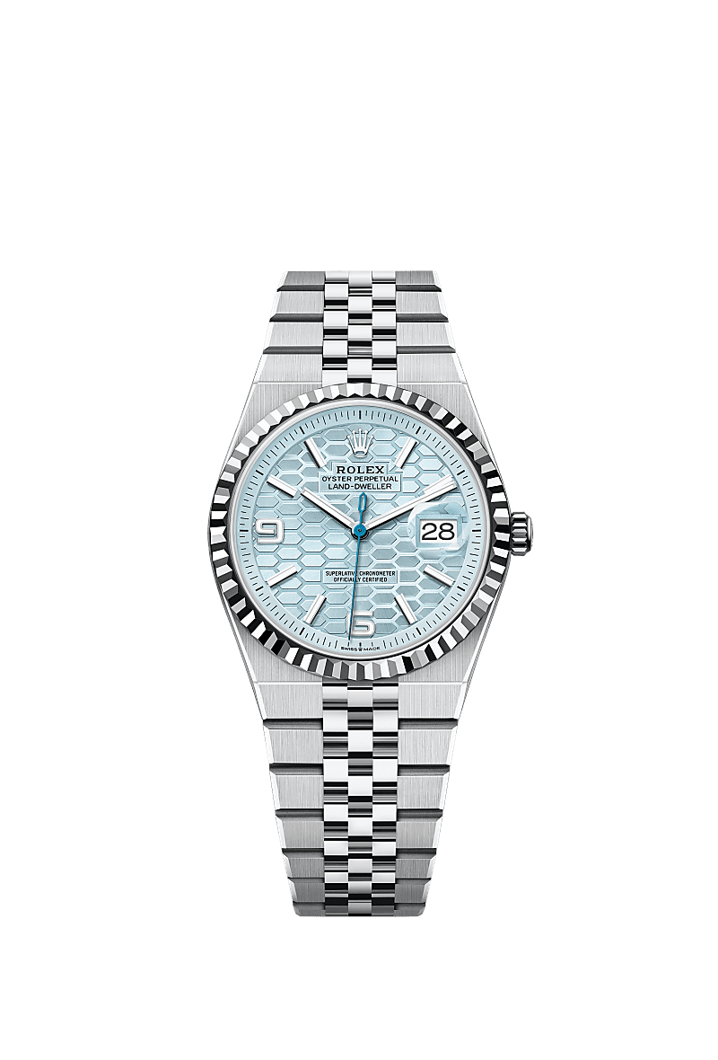 Rolex - Land-Dweller 36 Platinum / Ice Blue / Flat Jubilee — Ref. 127236