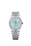 Rolex - Land-Dweller 36 Platinum Baguette / Ice Blue / Flat Jubilee — Ref. 127286TBR