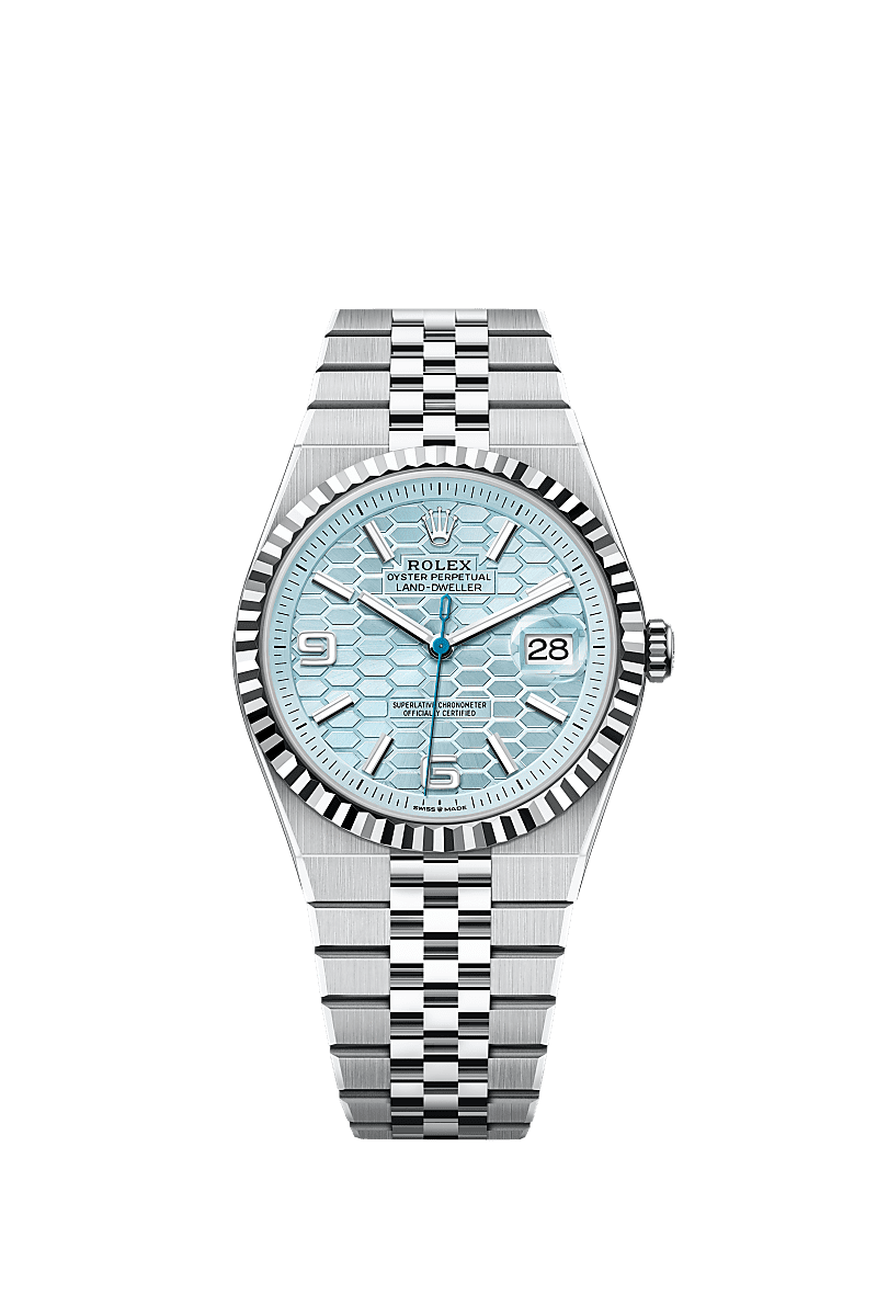 Rolex - Land-Dweller 40 Platinum / Ice Blue / Flat Jubilee — Ref. 127336