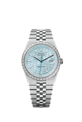 Rolex - Land-Dweller 40 Platinum Baguette / Ice Blue / Flat Jubilee — Ref. 127386TBR
