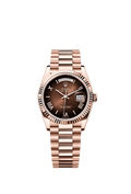 Rolex Day-Date 36 Steel - Everose - Brown / President — Ref. 128235