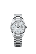 Rolex Day-Date 36 Platinum - Fluted / President — Ref. 128236