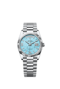 Rolex Day-Date 36 Platinum - Fluted / Turquoise / President — Ref. 128236