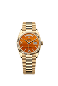 Rolex Day-Date 36 Yellow Gold - Fluted / Carnelian / President — Ref. 128238