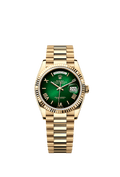 Rolex - Day-Date 36 Yellow Gold - Fluted / Green Ombr̩ - Roman / President — Ref. 128238