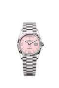 Rolex Day-Date 36 White Gold / Fluted / Opal-Diamond / President — Ref. 128239