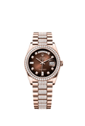 Rolex Day-Date 36 Everose Gold / Diamond / Brown Ombre-Diamond / President-Diamond — Ref. 128345RBR