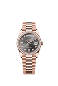 Rolex Day-Date 36 Everose Gold - Diamond / Slate - Diamond / President — Ref. 128345RBR