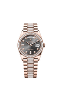 Rolex Day-Date 36 Everose Gold - Diamond / Slate - Diamond / President - Diamond — Ref. 128345RBR
