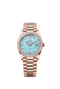 Rolex Day-Date 36 Everose Gold - Diamond / Turquoise / President — Ref. 128345RBR