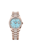 Rolex Day-Date 36 Everose Gold - Diamond / Turquoise / President - Diamond — Ref. 128345RBR