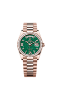 Rolex Day-Date 36 Everose Gold - Diamond / Green Aventurine / President — Ref. 128345RBR