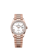 Rolex - Day-Date 36 Everose Gold / Diamond / White - Roman / President — Ref. 128345RBR