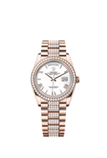 Rolex - Day-Date 36 Everose Gold / Diamond / White - Roman / President - Diamond — Ref. 128345RBR