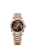 Rolex - Day-Date 36 Everose Gold - Fluted / Brown Ombr̩ - Roman / President — Ref. 128345RBR