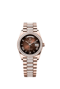 Rolex - Day-Date 36 Everose Gold / Diamond / Brown Ombr̩ - Roman / President — Ref. 128345RBR