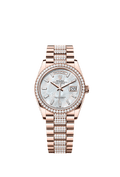 Rolex - Day-Date 36 Everose Gold / Diamond / MOP - Baguette / President - Diamond — Ref. 128345RBR