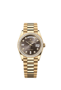 Rolex Day-Date 36 Yellow Gold / Diamond / Dark Grey-Diamond / President — Ref. 128348RBR