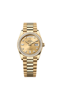 Rolex Day-Date 36 Yellow Gold / Diamond / Champagne-Diamond / President — Ref. 128348RBR