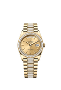 Rolex Day-Date 36 Yellow Gold / Diamond / Champagne / President-Diamond — Ref. 128348RBR