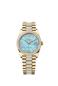 Rolex Day-Date 36 Yellow Gold / Diamond / Turquoise / President-Diamond — Ref. 128348RBR