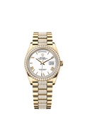 Rolex - ay-Date 36 Yellow Gold - Diamond / White - Roman / President - Diamond — Ref. 128348RBR
