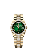 Rolex - Day-Date 36 Yellow Gold Diamond / Green - Ombr̩ / President - Diamond — Ref. 128348RBR