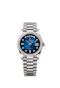 Rolex Day-Date 36 White Gold / Diamond / Blue Ombr̩-Diamond / President — Ref. 128349RBR
