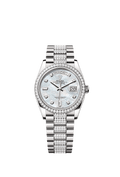 Rolex Day-Date 36 White Gold / Diamond / MOP-Diamond / President-Diamond — Ref. 128349RBR