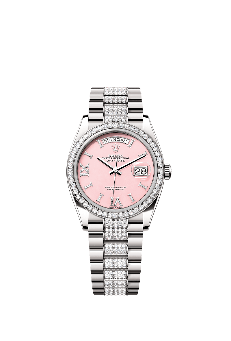 Rolex Day-Date 36 White Gold / Diamond / Opal-Diamond / President-Diamond — Ref. 128349RBR