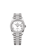 Rolex - Day-Date 36 White Gold - Diamond / White - Roman / President - Diamond — Ref. 128349RBR