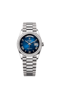 Rolex - Day-Date 36 White Gold - Diamond / Blue Ombr̩ - Roman / President — Ref. 128349RBR