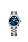 Rolex - Day-Date 36 White Gold - Baguette / Blue Ombr̩ - Diamond / President - Diamond — Ref. 128349RBR