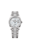 Rolex - Day-Date 36 White Gold - Diamond / MOP - Baguette / President - Diamond — Ref. 128349RBR