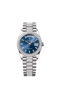 Rolex - Day-Date 36 White Gold - Diamond / Bright Blue - Baguette / President - Diamond — Ref. 128349RBR