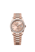 Rolex - Day-Date 36 Everose Gold - Baguette / Rose - Diamond / President — Ref. 128395TBR