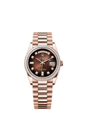Rolex - Day-Date 36 Everose Gold - Baguette / Brown Ombr̩ - Diamond / President — Ref. 128395TBR