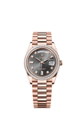 Rolex - Day-Date 36 Everose Gold - Baguette / Slate - Diamond / President — Ref. 128395TBR