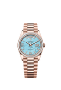 Rolex - Day-Date 36 Everose Gold - Baguette / Turquoise / President - Diamond — Ref. 128395TBR