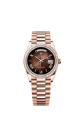 Rolex - Day-Date 36 Everose Gold - Baguette / Brown Ombr̩ - Roman / President — Ref. 128395TBR